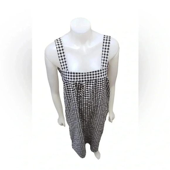 Zanzea Black & White Checkered Overall Dress Size  Large - Picture 3 of 9